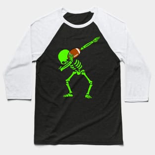 Halloween Dabbing Skeleton FOOTBALL T-Shirt Dab Hip Hop GLOW Baseball T-Shirt